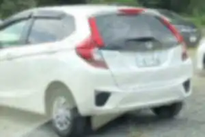 カーブ(自車から見て左カーブ)で対向車(自車)がきているのに、センターラインを車体半分はみ出して突っ込んできた白のホンダ・フィット。こちらが急ブレーキを踏んで間一髪ぶつからずに済んだが、謝りもせず何事もなく走り去っていった。どこに目をつけて運転してるんだか、とんでもないドライバーだ！