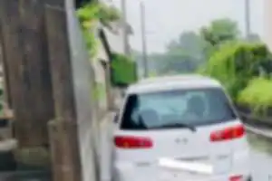 狭い道で一時停止や対向車との離合などをしていたら蛇行、クラクション、降りてきた。いつも狭い道に路駐をしている迷惑なデミオ。